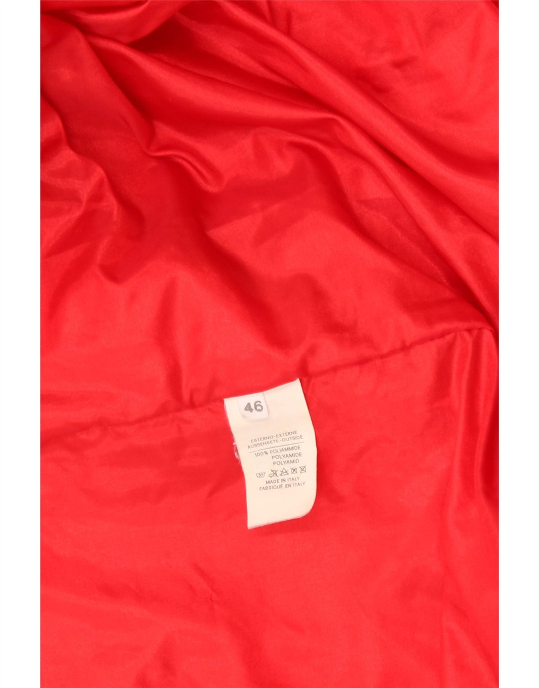 Jaqueta corta-vento masculina VINTAGE com capuz IT 46 grande bloco colorido vermelho