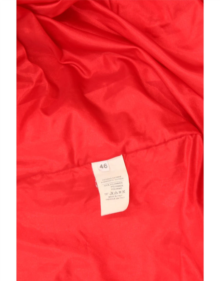 Jaqueta corta-vento masculina VINTAGE com capuz IT 46 grande bloco colorido vermelho