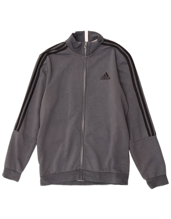 Adidas Mens Tracksuit Top Jacket UK 40/42 Médio Cinza Algodão