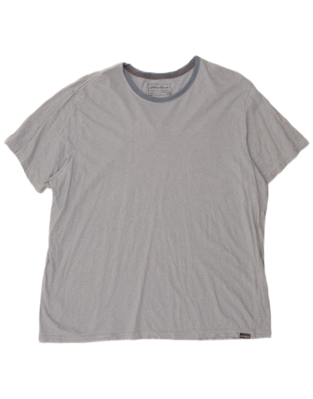 Camiseta masculina Eddie Bauer Top 2XL algodão listrado cinza