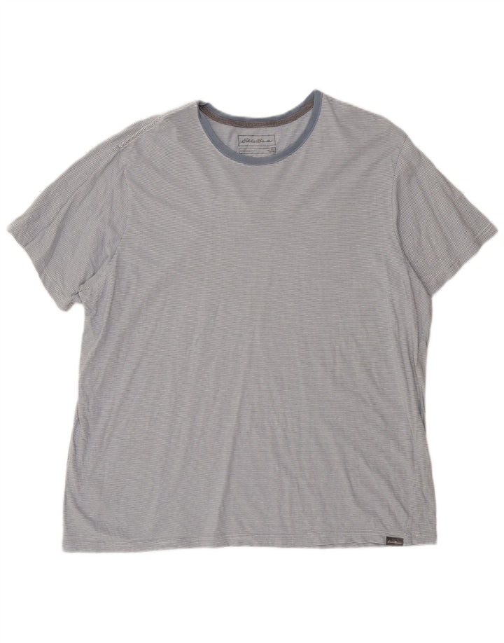 Camiseta masculina Eddie Bauer Top 2XL algodão listrado cinza