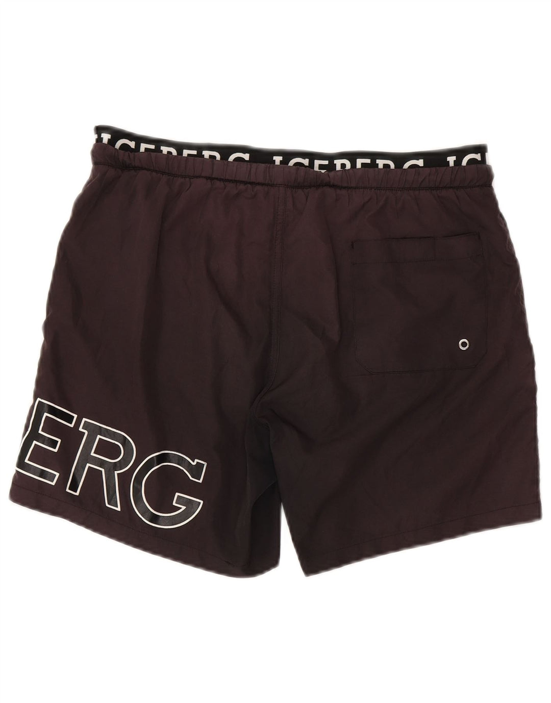 ICEBERG Shorts de natação masculino gráfico grande poliéster preto