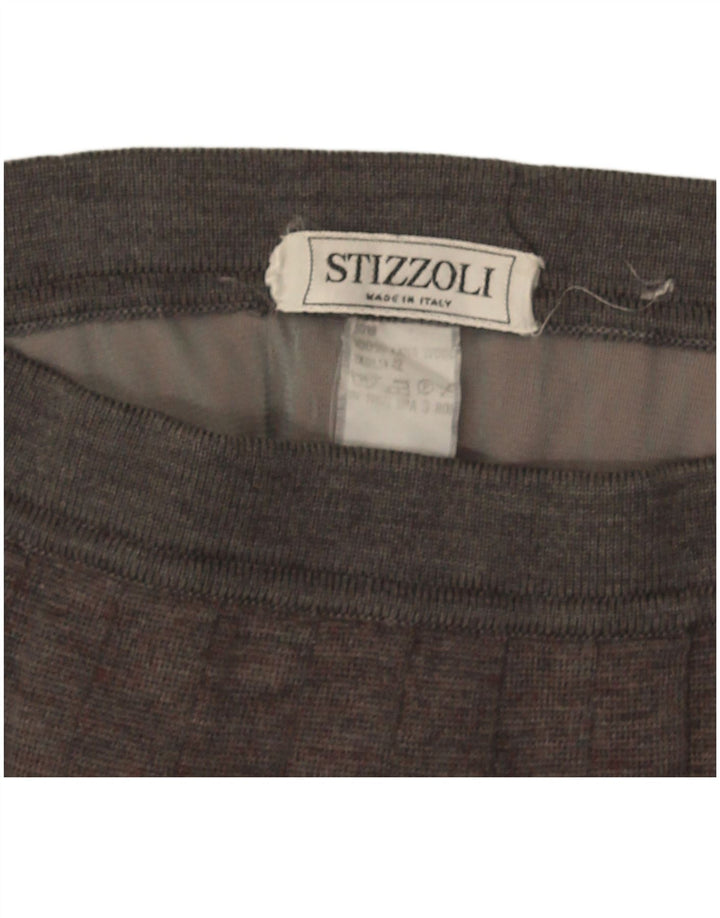 Saia feminina plissada com faca de malha STIZZOLI IT 42 médio W30 lã cinza