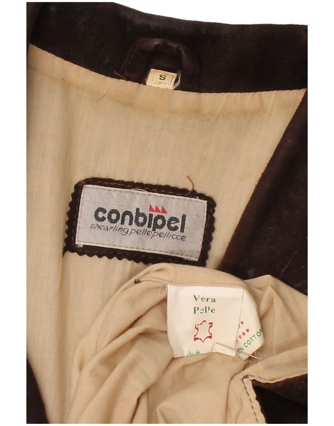 Jaqueta de couro masculina CONBIPEL UK 36 pequena couro marrom