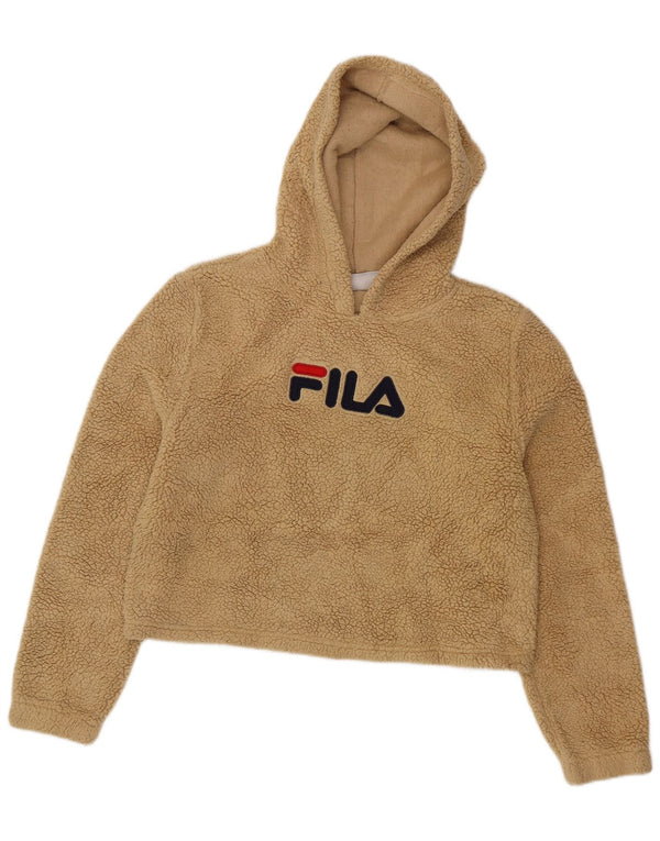 Jumper com capuz de lã oversized feminino Fila UK 10 poliéster bege pequeno