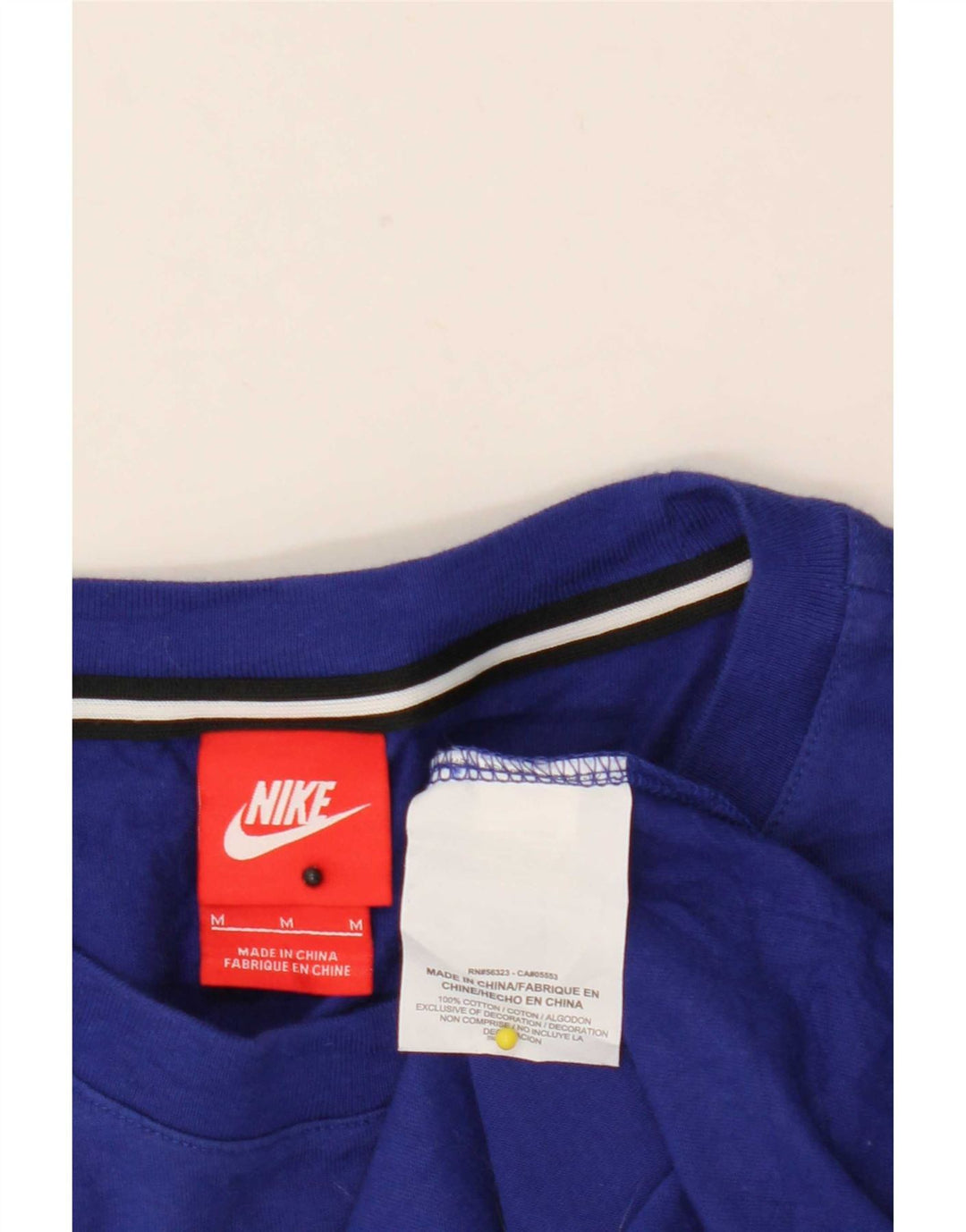 Top gráfico masculino Nike manga 3/4 de algodão listrado azul médio