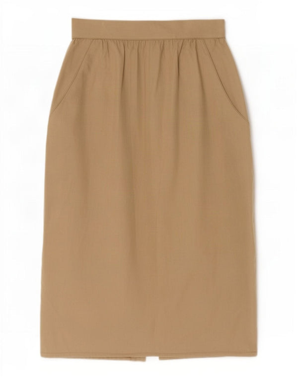 Saia lápis feminina vintage IT 42 médio W26 algodão cáqui
