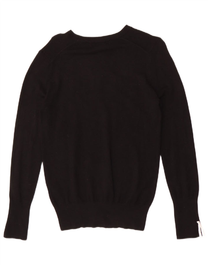 Suéter feminino Zara com gola canoa e viscose preta média Reino Unido 12