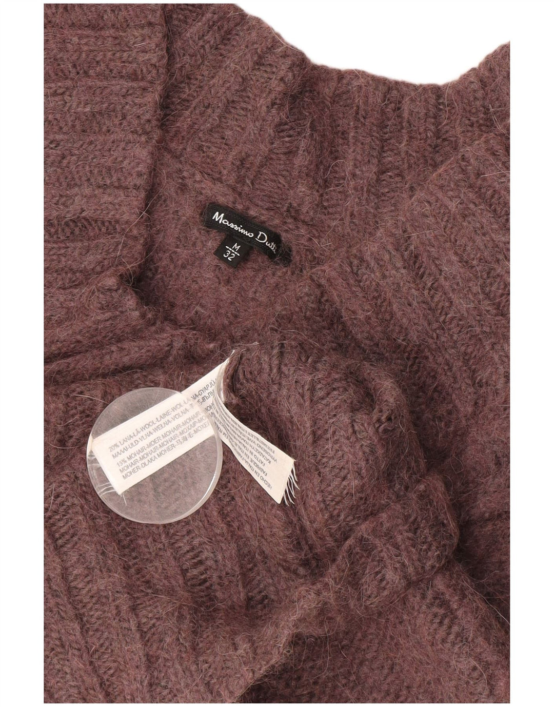 Suéter feminino MASSIMO DUTTI com decote em V Reino Unido 12 Médio Borgonha