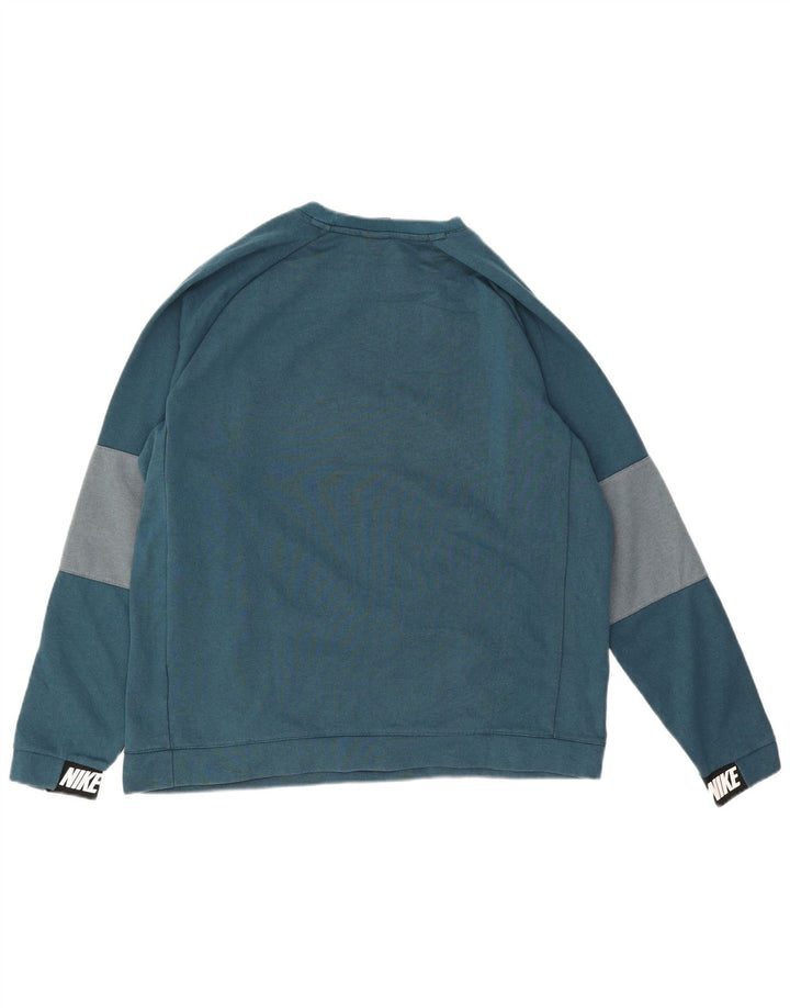 Nike moletom masculino jumper grande azul colorblock