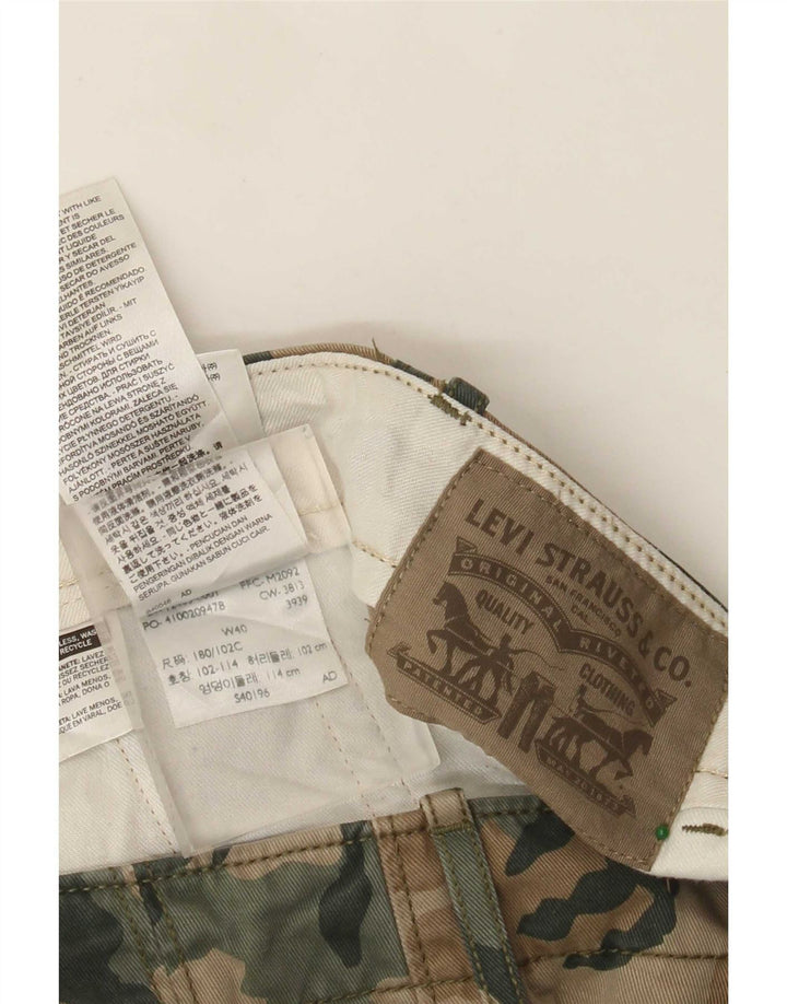 Shorts cargo masculino Levi's W40 XL cáqui camuflado algodão