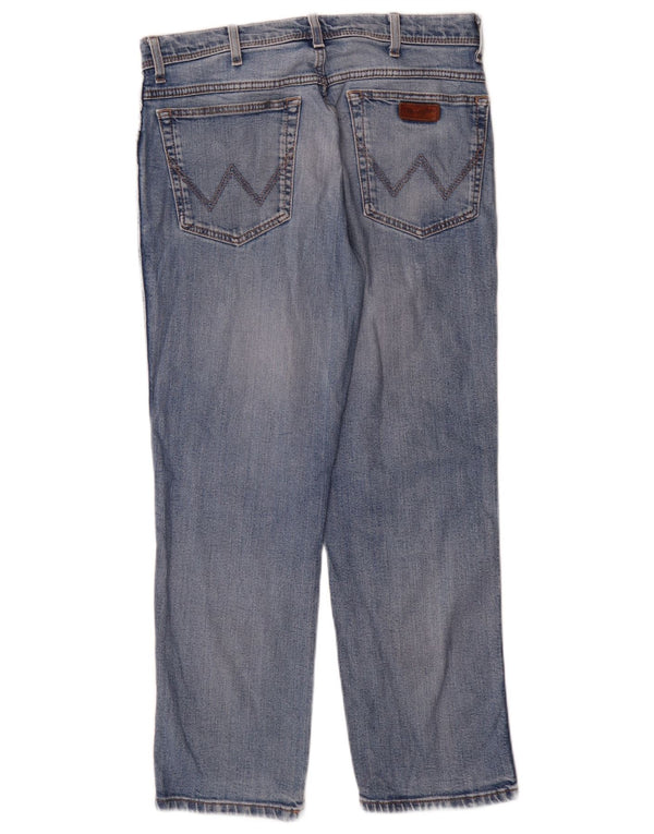 Wrangler Mens Regular Fit Jeans Reta W34 L30 Azul Algodão