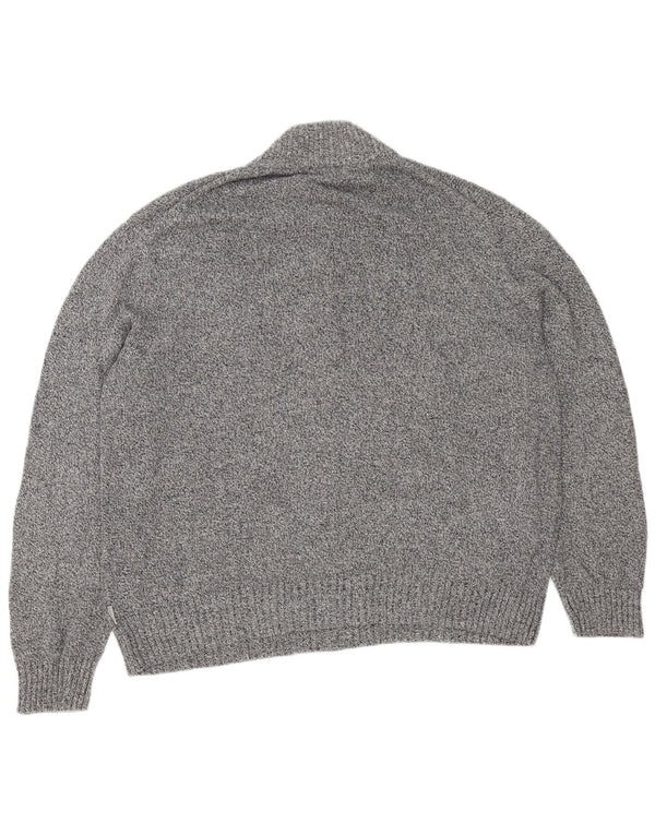 Suéter masculino Calvin Klein com zíper e gola 2XL algodão manchado cinza