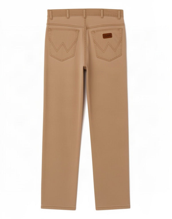 Wrangler Mens Texas Stretch Calça Casual Reta W32 L31 Algodão Bege