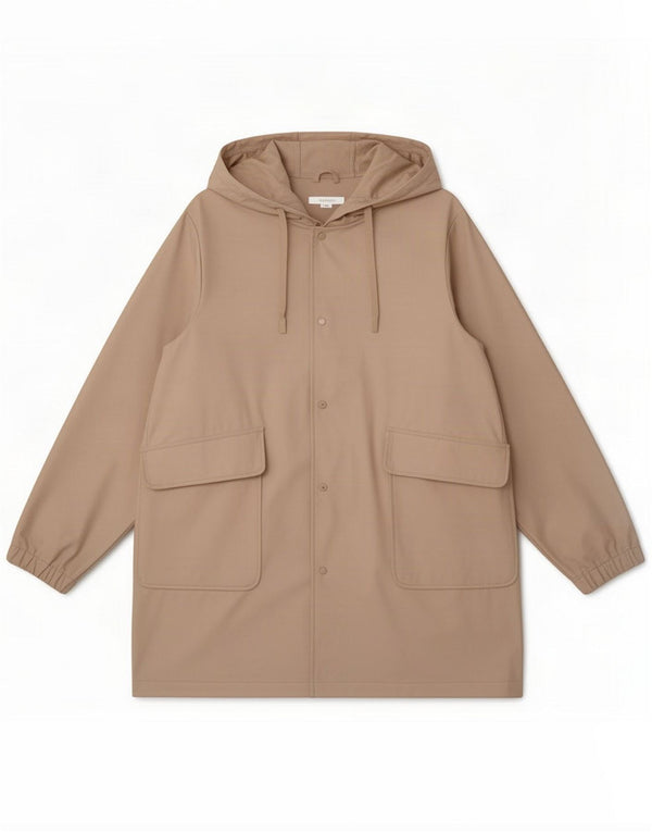 Jaqueta Parka feminina com capuz Zara Reino Unido 18 XL Poliéster bege