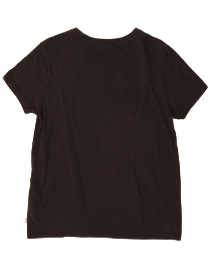 Camiseta feminina gráfica Levi's Top UK 14 médio algodão preto