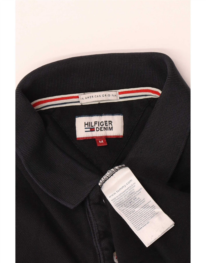 Camisa polo masculina Tommy Hilfiger de algodão preto médio