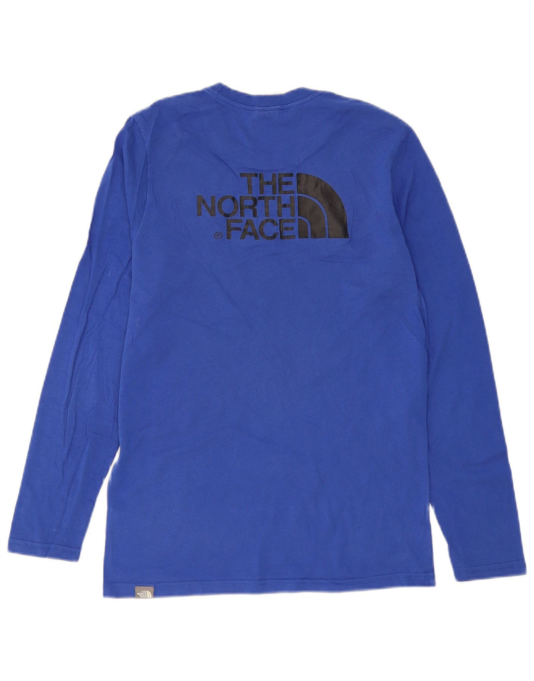 THE NORTH FACE Top gráfico masculino manga comprida pequeno algodão azul