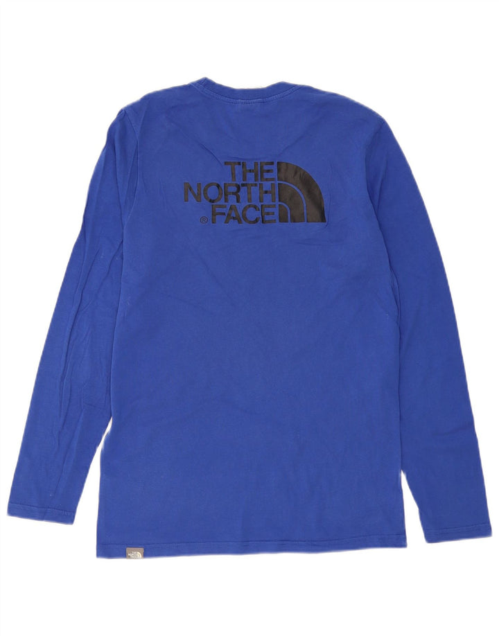 THE NORTH FACE Top gráfico masculino manga comprida pequeno algodão azul