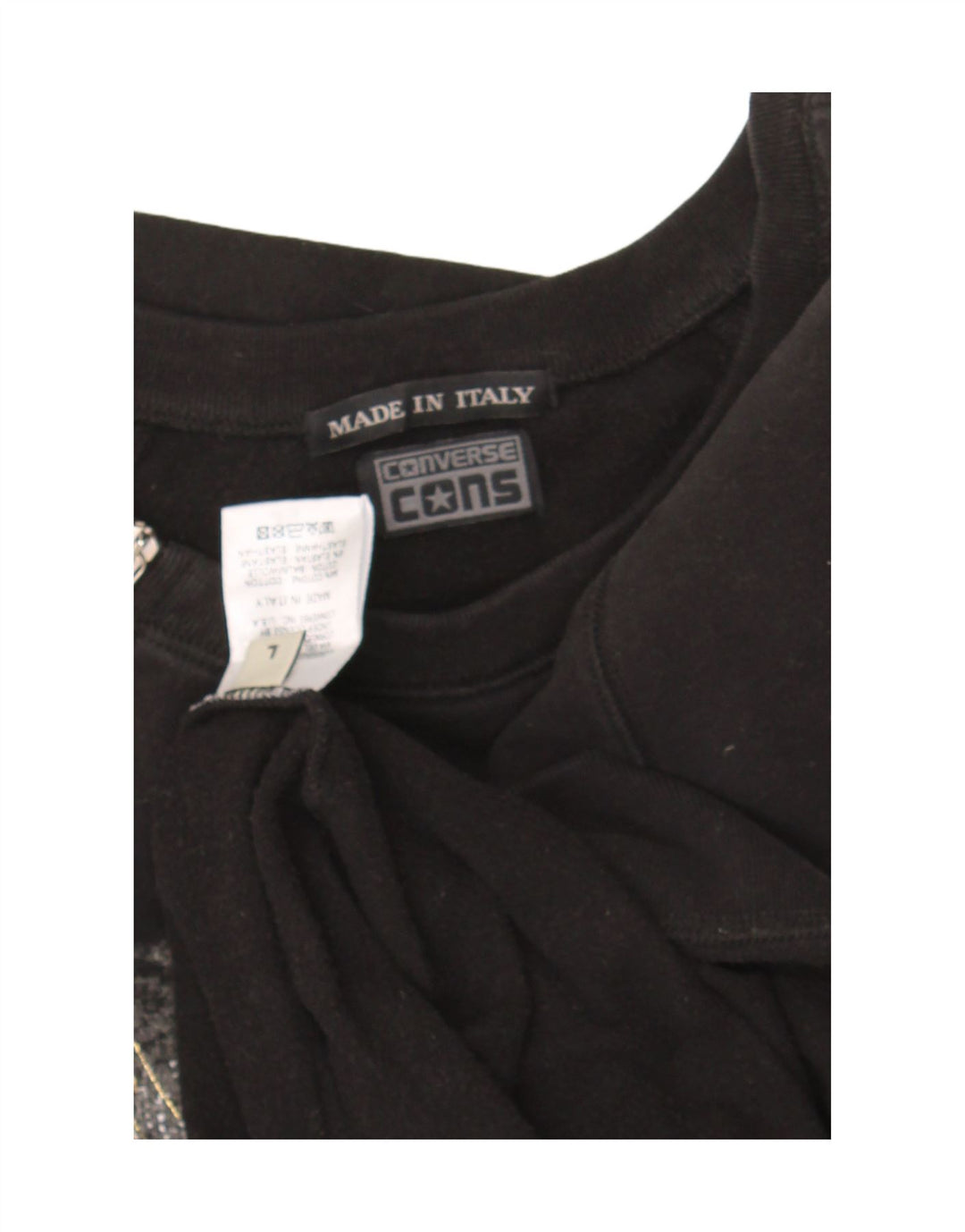 Suéter gráfico feminino CONVERSE UK 16 grande algodão preto