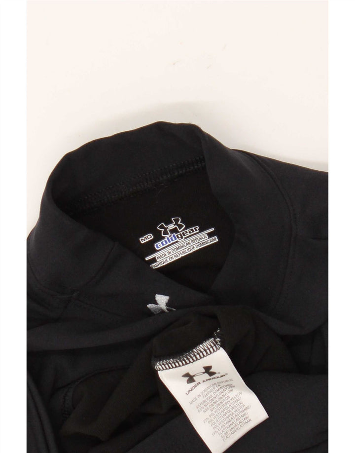 Under Armour Feminino Cold Gear Top Manga Longa Reino Unido 12 Médio Preto Nylon