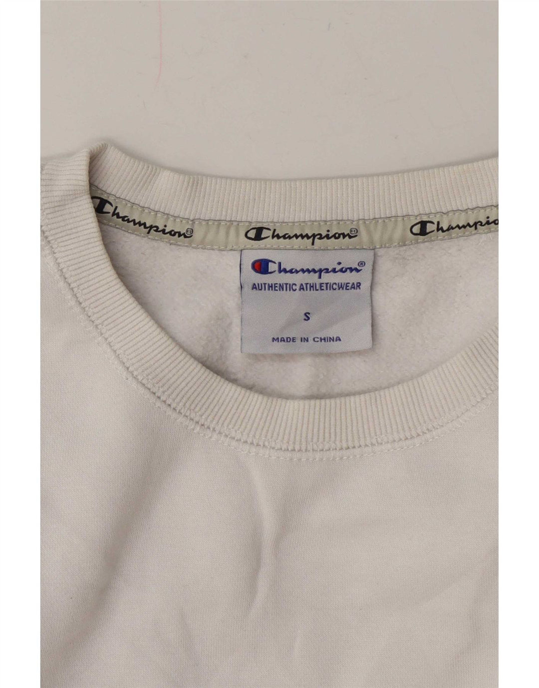 Champion masculino gráfico moletom jumper pequeno algodão branco