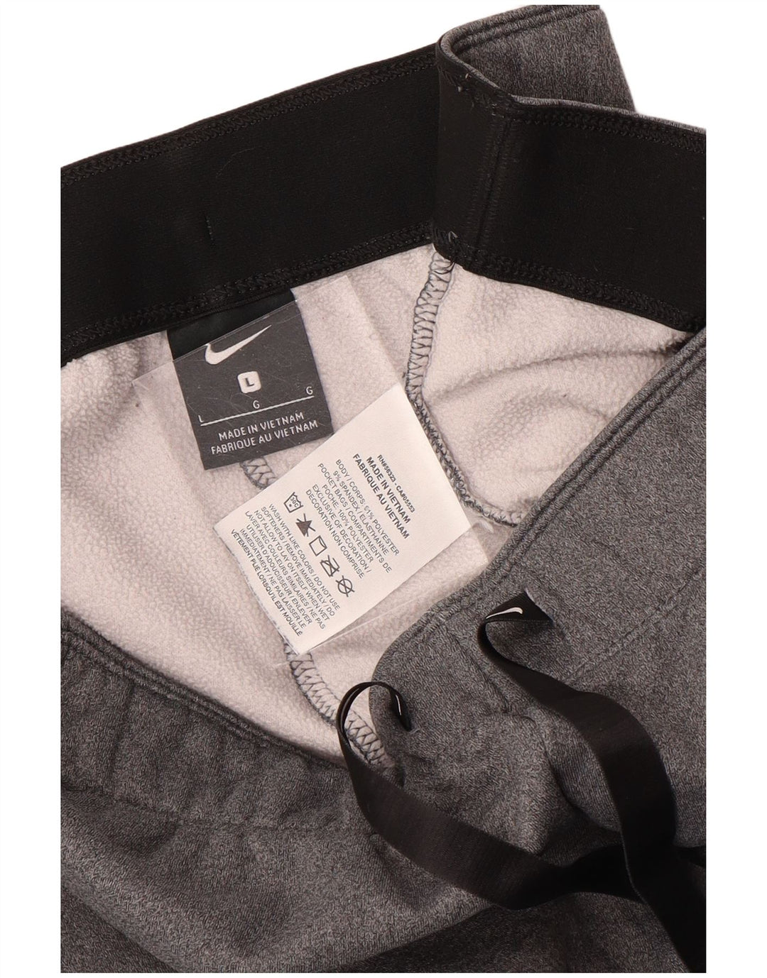 Calça de treino feminina Nike UK 16 grande cinza poliéster
