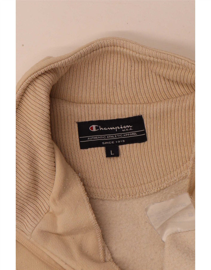 Champion moletom masculino jumper grande algodão bege