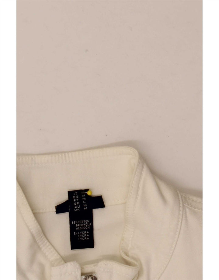 Jaqueta bomber feminina Gant UK 12 algodão branco médio
