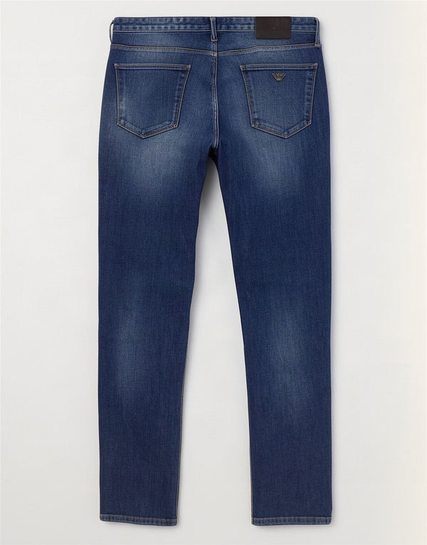 Emporio Armani Mens Slim Jeans W32 L33 Azul Algodão