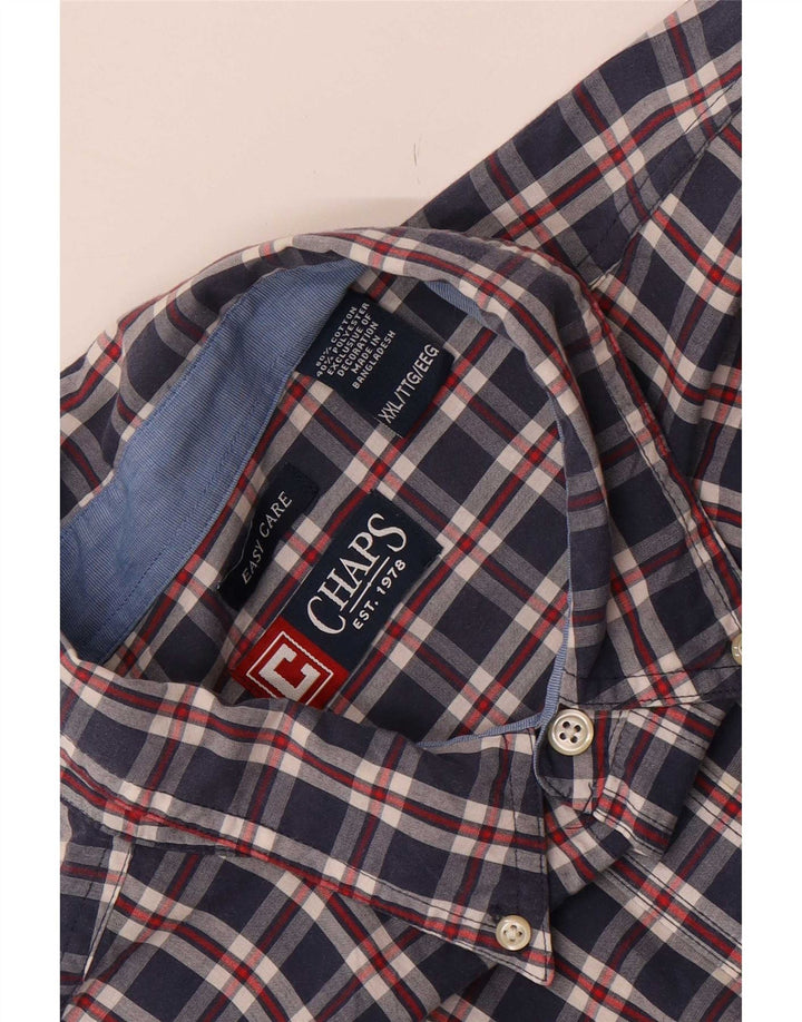Camisa masculina Chaps Easy Care 2XL algodão xadrez azul marinho