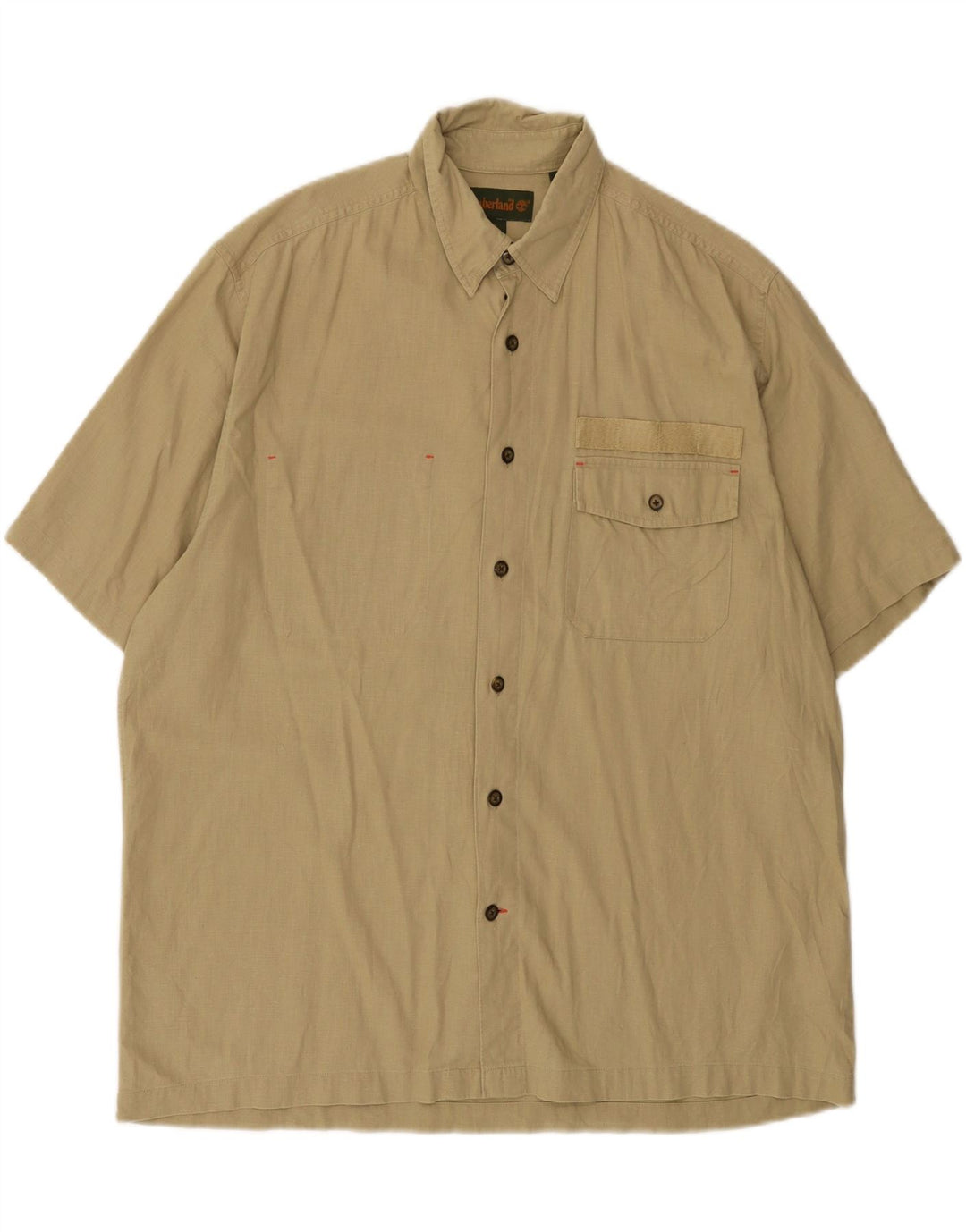 Camisa masculina de manga curta TIMBERLAND grande linho bege