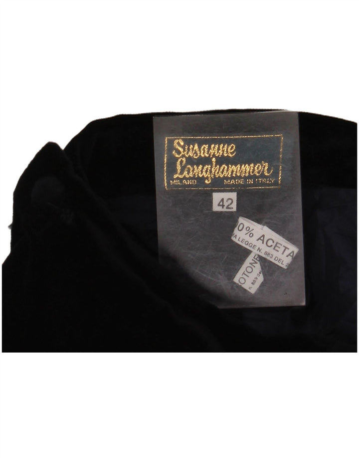 Saia lápis feminina VINTAGE de veludo com cintura alta IT 42 médio W26 azul marinho