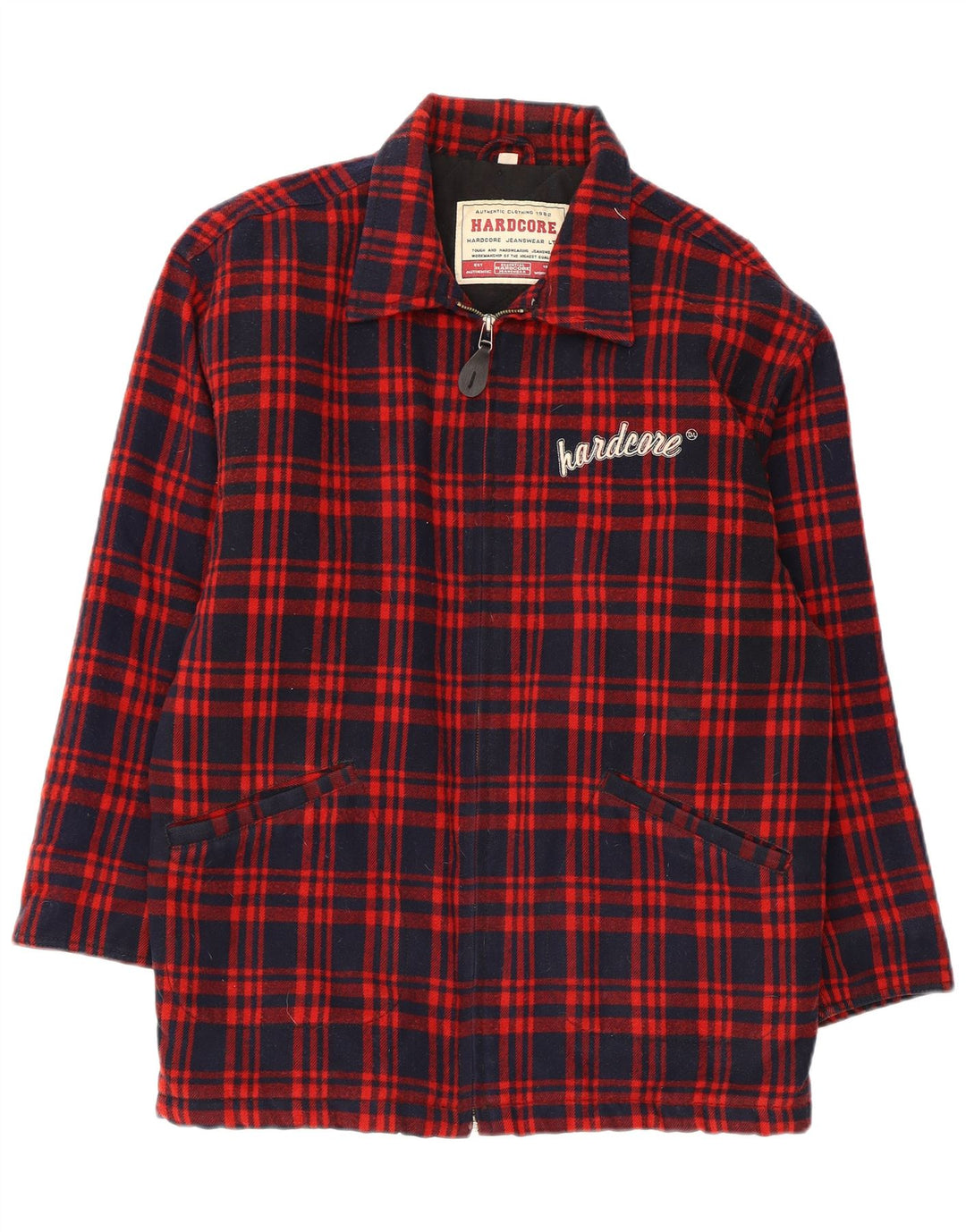 Sobretudo gráfico masculino VINTAGE UK 38 xadrez azul marinho médio
