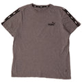 Camiseta masculina Puma Graphic Top grande cinza colorblock algodão