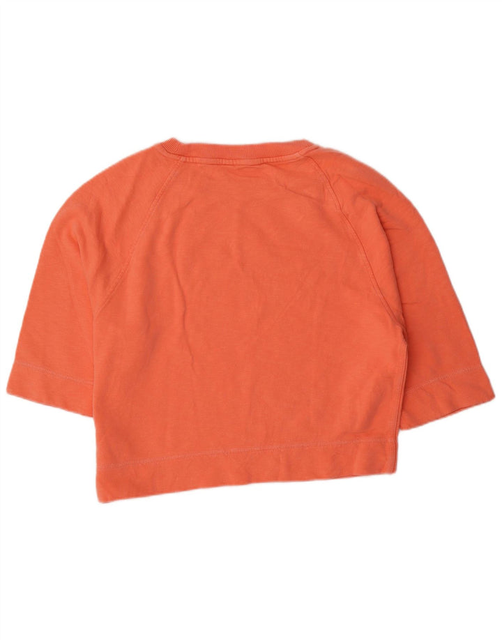Tommy Hilfiger moletom feminino manga 3/4 jumper UK 14 médio laranja