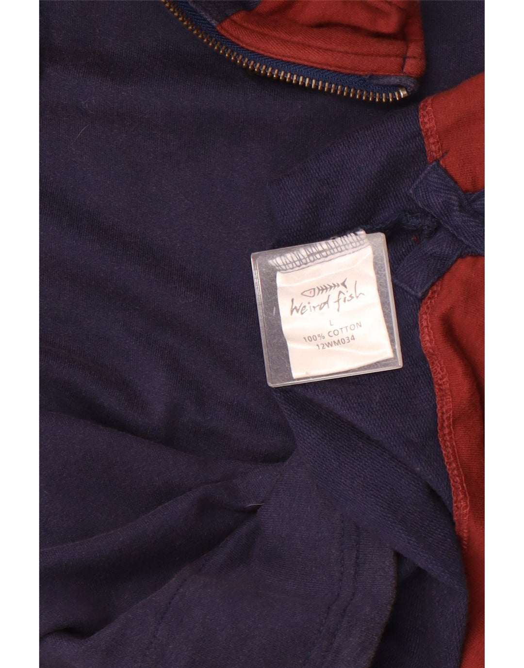 Weird Fish Mens 1/4 Zip Top Manga Longa Grande Algodão Azul Marinho