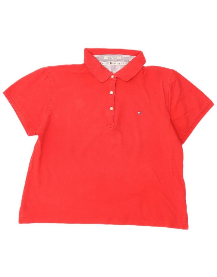 Camisa polo feminina TOMMY HILFIGER UK 18 XL algodão vermelho