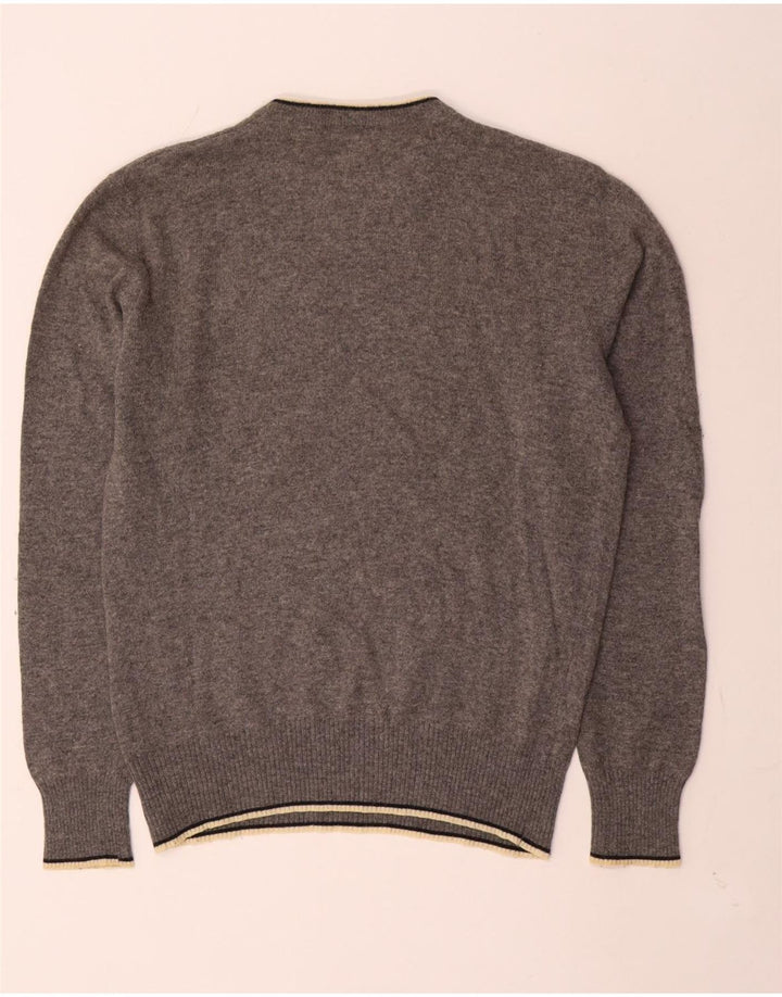 Suéter masculino North Sails com gola redonda e lã manchada cinza médio