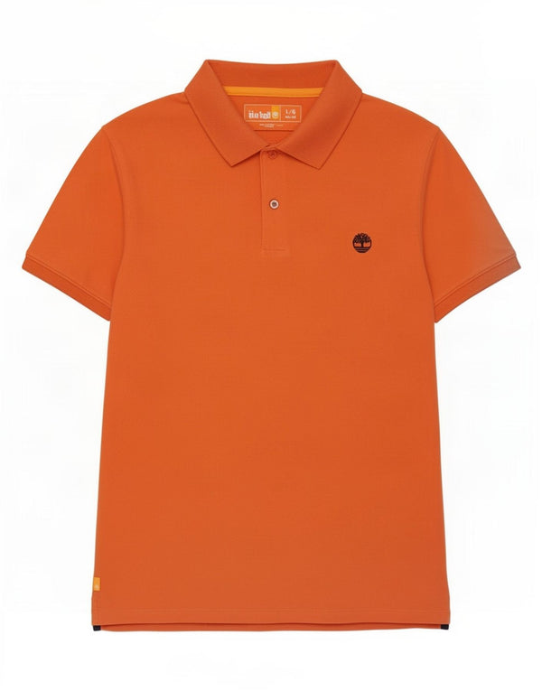 Timberland Mens Slim Fit Polo Shirt Large Orange Cotton