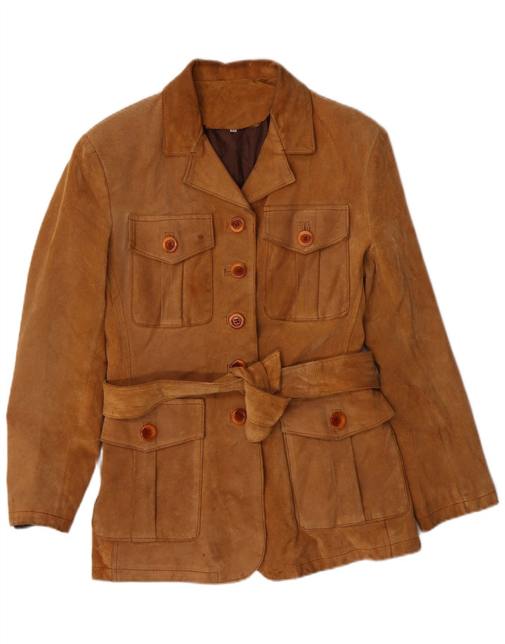 Jaqueta feminina de camurça PIAZZA ITALIA IT 42 couro bege médio