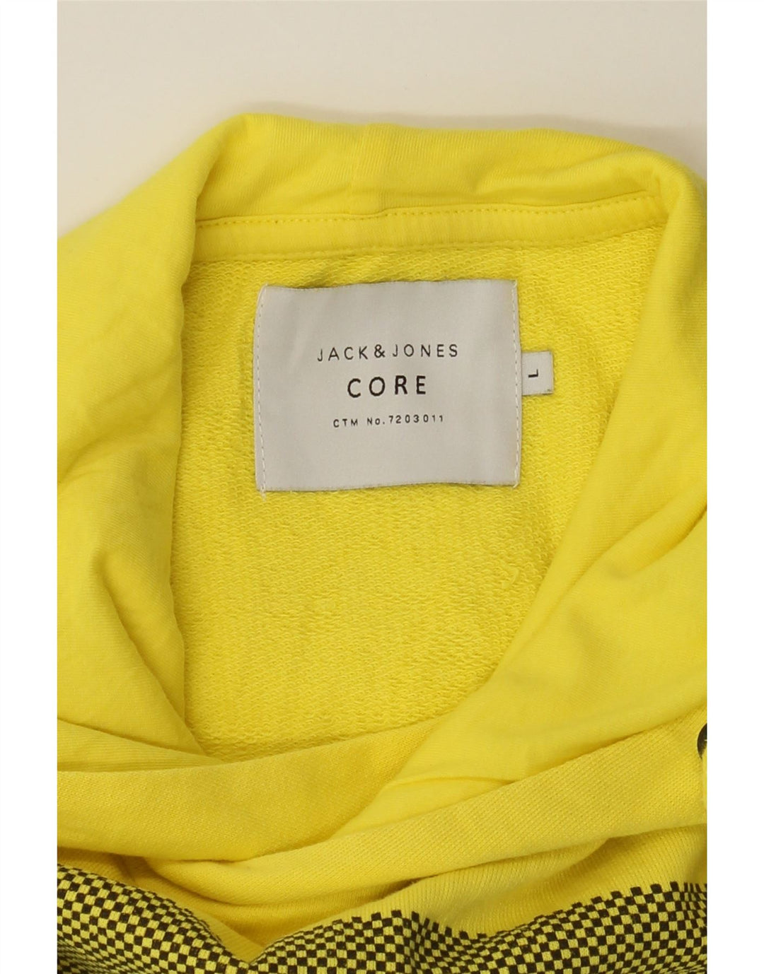 JACK & JONES Mens Graphic Hoodie Jumper Large Yellow Cotton Vintage Jack & Jones and Second-Hand Jack & Jones from Messina Hembry 