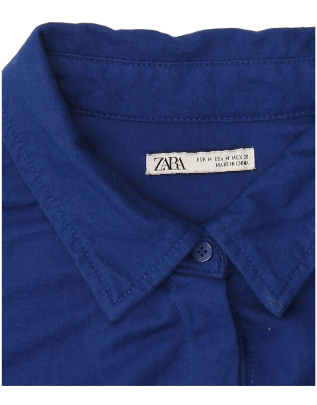 Vestido camisa feminino Zara Reino Unido 14 azul médio