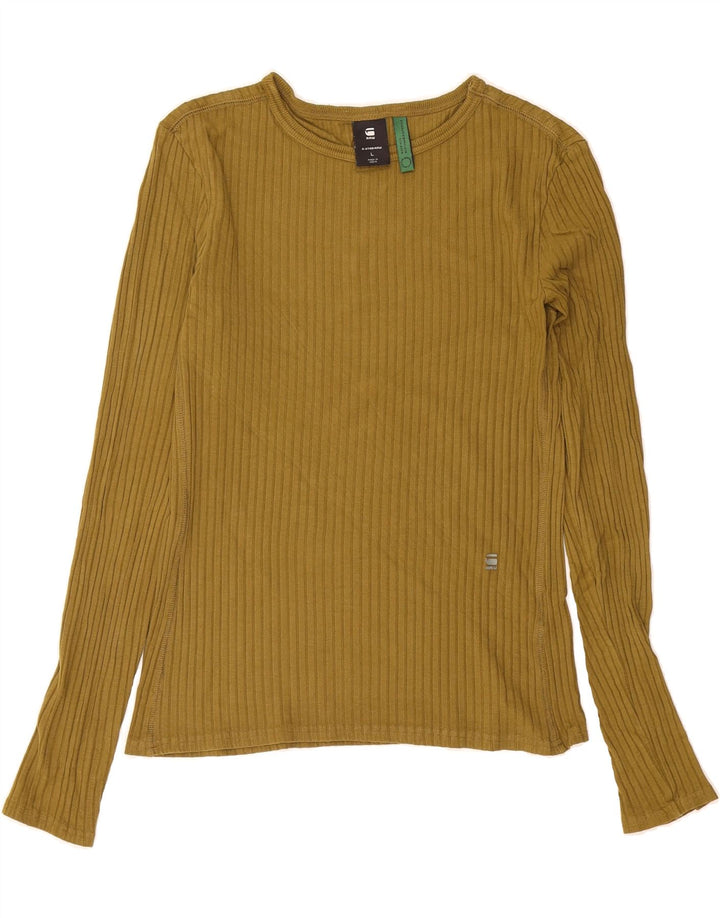 G-STAR Womens Top Long Sleeve UK 14 Large Khaki Vintage G-Star and Second-Hand G-Star from Messina Hembry 