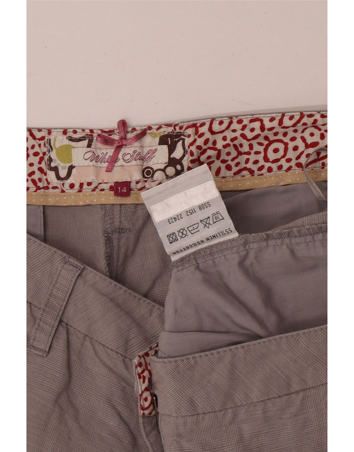 WHITE STUFF Womens Chino Shorts UK 14 Grande W32 Linho Cinza