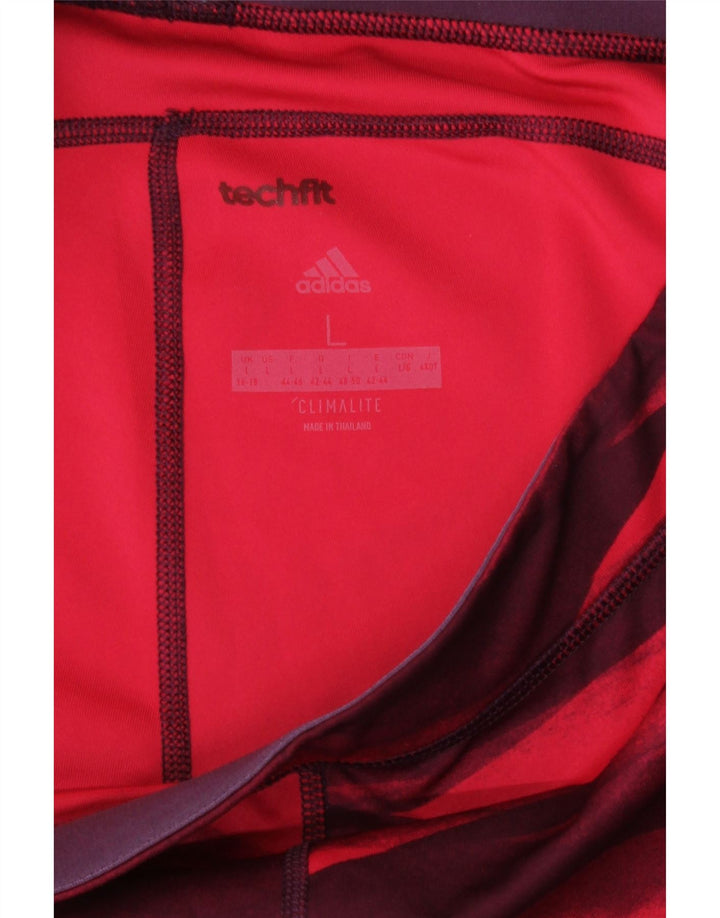 Adidas Womens Climalite Leggings UK 16/18 Grande Borgonha Geométrica