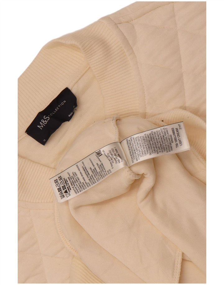 Jaqueta acolchoada feminina Marks & Spencer de grandes dimensões Reino Unido 12 Médio Off White