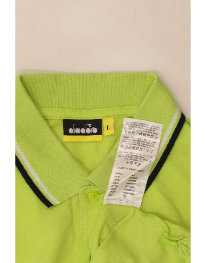 Camisa polo masculina Diadora grande algodão verde