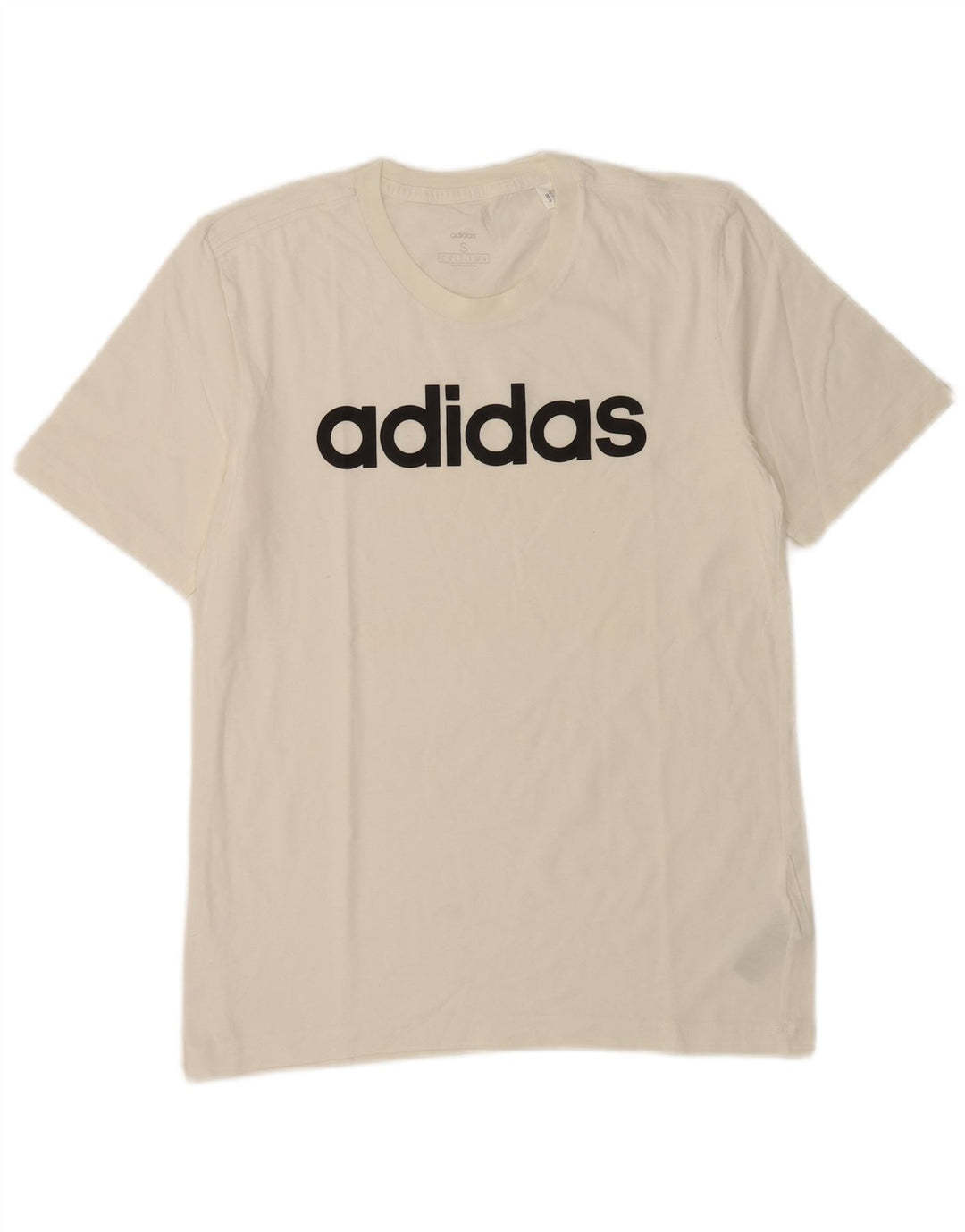 Adidas Mens Graphic T-Shirt Top Pequeno Algodão Branco