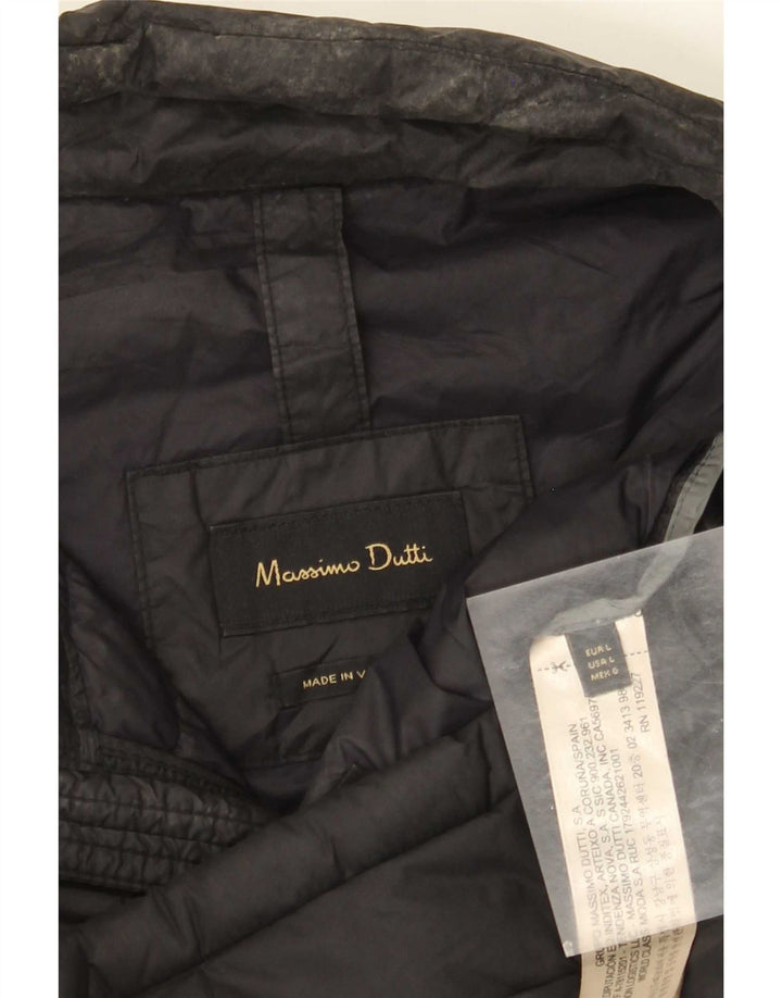 Jaqueta acolchoada masculina Massimo Dutti UK 40 grande nylon preto